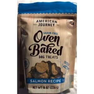 American Journey Grain Free Oven Baked Dog Treat Salmon Recipe 1-8 oz Bag