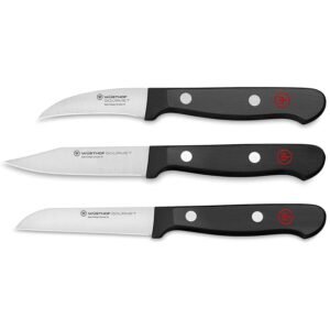WÜSTHOF Gourmet 3-Piece Paring Knife Set| 3 Piece Knife Set with triple riveted synthetic polypropylene handles